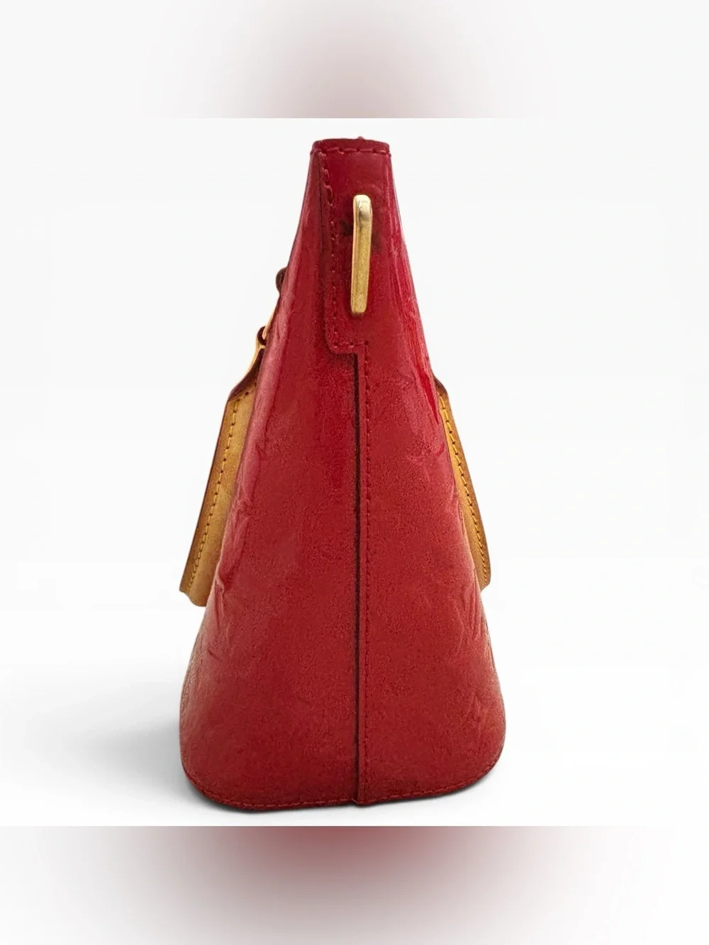 Louis Vuitton Montebello MM Red Monogram Vernis Patent Leather Satchel Bag